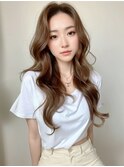 大人美人アッシュオリーブショコラアッシュ韓国風巻きモテ髪