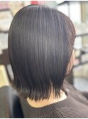 切りっぱなしボブ　カット　春カラー　ベージュ20代30代40代50代