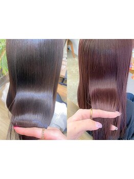 Straight－ 毛先まで指通り滑らかな美しい艶髪に、コテ巻きOKナチュラルstyle