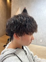 ラルス(Larus)&nbsp;ベリーショート/ダークアッシュ/ニュアンスパーマ/韓国マッシュ