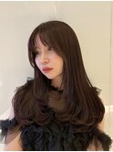 顔周りレイヤー×内巻きワンカール