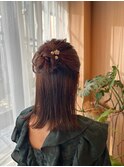 【中里恵梨】ヘアセット/ハーフアップ/参列ヘア/結婚式ヘア