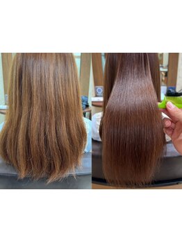 強いクセやうねりもナチュラルなストレートに【パキッとならない自然な丸みと柔らかさ】他との違いを実感♪