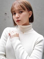 アレンヘアー 阪神尼崎店(ALLEN hair)&nbsp;ショートボブ/切りっぱなしボブ/透明感ベージュ