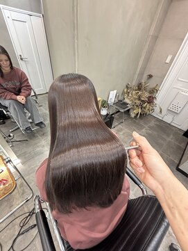 ファビ 渋谷(Fab) くびれヘア/暗めカラー/アプリコットオレンジ/縮毛矯正