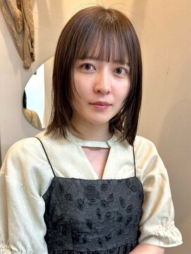 シティ(sity.) 天神 ボブ 顔まわりレイヤーカット ブリーチなしカラー