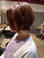 ナチュラル ヘアーデザイニング(Natural hair designing) 前下がりショートボブ/丸みショートボブ/艶ブラウン/髪質改善