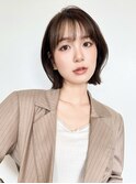 ★小顔レイヤーショートボブくびれミルクティーベージュモテ髪