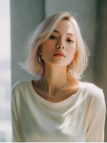 ロッソ 大橋店(Rosso) ホワイトベージュの柔らかボブ【大橋】