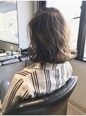 能瀬 ナチュラルマロンウェーブボブ