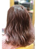 ジウ 上通り(JIU)&nbsp;20代☆大人かわいいゆるふわ愛されダブルカラー×ピンクベージュ