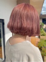 ヘアデザイン マノス(hair design mano's)&nbsp;ピンクベージュカラー/ボブ/フレンチガーリー/内巻きワンカール