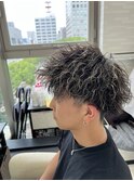 ツーブロックウルフツイストスパイラルパーマハイライトメッシュ