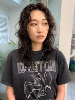 ロングレイヤーカットニュアンスパーマウルフ