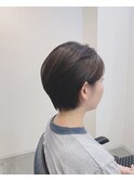 【お客様スタイル】透明感の出るダークグレージュ×ショートヘア