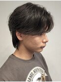 メンズセンターパートニュアンスフェザーパーマ群馬高崎眉毛韓国
