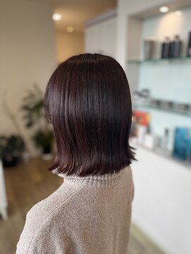 ルシードスタイル　ムースユイット(LUCIDO STYLE mousse8) 切りっぱなしボブ×ピンクブラウン