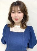 伸ばしかけミディアム　レイヤー　くびれ巻き　博多美容室