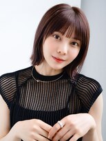 エインアンリー 明治神宮前(AIN.ANLY.)&nbsp;2ぱっつん前髪流し前髪鎖骨ミディアムボブ耳かけボブパーマ小顔