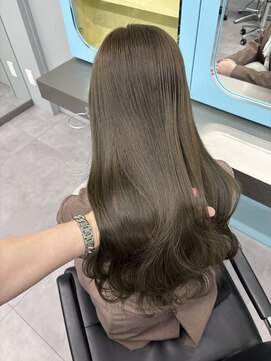 ノー バイ イオエ 西梅田(no. by ioe) ブリーチなしカラー/髪質改善/ミルクティーベージュ/小顔ヘア