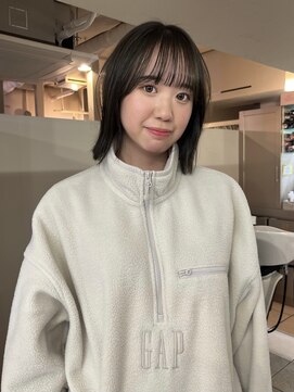 ツーウェイミニボブ×透明感暗髪ヘーゼルカラー