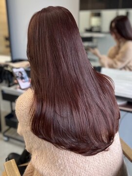 アイヴィ 表参道(IVY) ブリーチなしダブルカラー艶感暖色カラー
