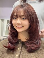 フォート(FORT)&nbsp;ローズブラウン/ハッシュカット/バタフライレイヤー/顔周り