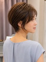 フラワーズ(Flowers)&nbsp;ブラウンベージュ 顔周りカット レイヤー ショートボブ 白髪染め