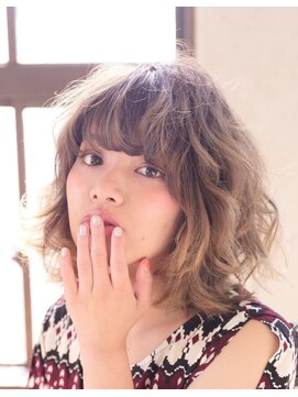 ヘアーズ ベリー 瓢箪山店(hairs BERRY) BERRY＿黒髪＿エアリーミディ＿オーガニック＿フリンジウエーブ