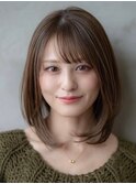 透明感カラー/大人かわいい/ミディアムボブ