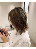 【 YOKE 】切りっぱなしボブ結べるボブミルクティーグレージュ