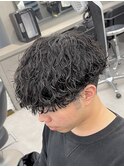 プリプリ波巻き強めパーマピンパーマツイストリバースパーマ