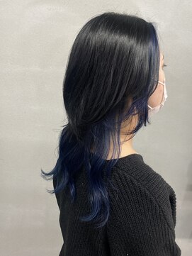 イロハ(IROHA) ロングウルフ×ブルーインナーカラー