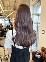 リンヘアーバイギフト 表参道(RIN hair by GIFT) エアリーロング/ラベンダーグレージュ/くびれ巻き/透明感カラー