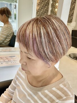 シザーズトリックス ノーブル(scissorstrix Noble) 白髪ぼかしハイライト×デザインカラー