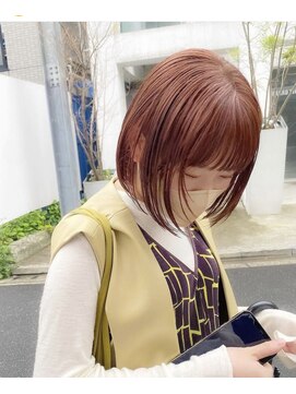 ロマリア(Lomalia) 【Lomalia表参道】orange blown/前髪あり/ボブ/シアーカラー