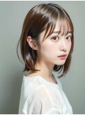 サイドバング、透明感カラー