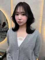 ホワイトグレージュミニウルフチェリーブラウンデジタルパーマ