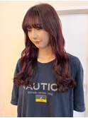 チェリーブラウン 暖色カラー フルバング 美髪 10代20代 くびれ