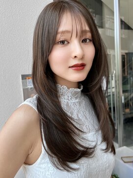 ミンクス 銀座店(MINX) 【MINX】顔まわり似合わせカット＋暗めカラーロング_銀座