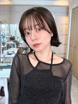シルクレイ 新宿店(Silk-lei)&nbsp;☆大人可愛い切りっぱなしボブ くびれボブ ブラウンカラー 新宿