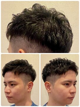 銀座マツナガ 浅草店 ツーブロショートゆるふわ癖毛風パーマ