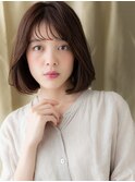 ヘーゼルブラウンブリーチなし大人美人Aラインボブ30代40代A33