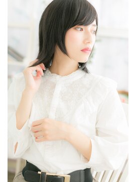 ミック ヘアアンドビューティー 大山店(miq Hair&Beauty) 伸ばしかけにも◎斜めバングハンサムミディb