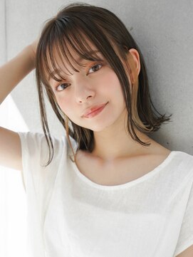リヤン 表参道(lyann) ショコラベージュ ボブルフ ベビーバング カール くびれヘア