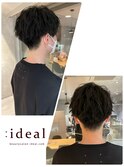 ツーブロックのマッシュショートにゆるめツイストパーマ☆