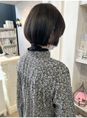 福山市美容室Caary 人気似合わせカット丸みショートボブ