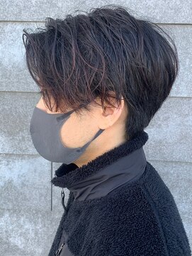 ニアウ 太田店(Niau) センターパートツイストスパイラルパーマメンズ波巻きパーマ