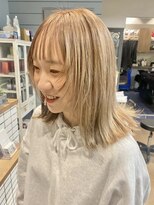 シータ 大山(THETA)&nbsp;ハイトーンミルクティーベージュ/ケアブリーチ/ウルフカット