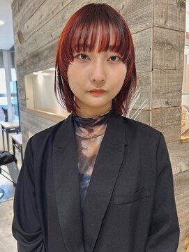 ルーム(Loom.) ラウンドバング ボブウルフ mixhighlight